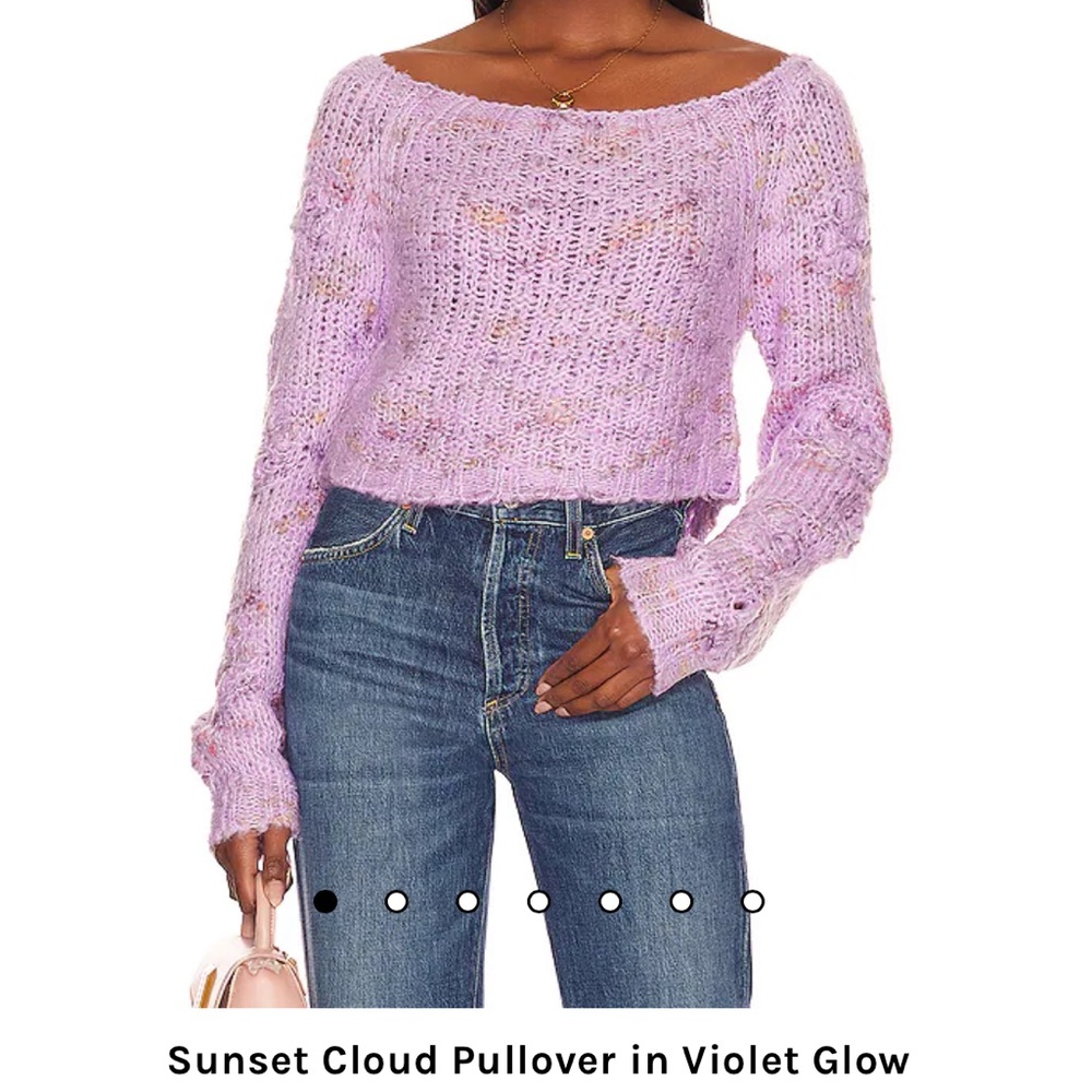 Free People Cropped Off the Shoulder Crocheted Sweater